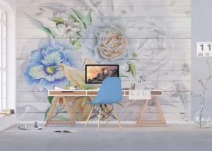 Wall Mural Flowers on Planks, Premium Non-woven Wallpaper, 360 x 270 cm, FTNXXL 1218 - Image 5