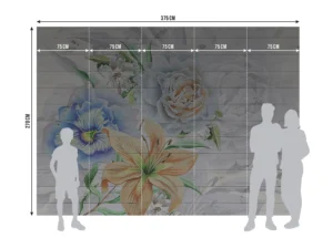 Fototapeta Ručně Kreslené Květy | Vliesová fototapeta na zed' | 360 x 270 cm | FTNXXL 1218 - Obrázek 5