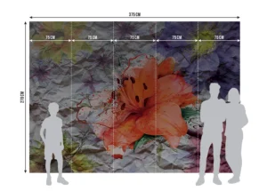 Wall Mural Flowers on Crumpled Paper, 375 x 270 cm, FTNXXL 1223 - Image 7