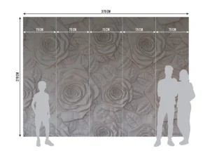 Fototapeta Sádrový Basreliéf Růže | Vliesová fototapeta na zed' | 375 x 270 cm | FTNXXL 1226 - Obrázek 5
