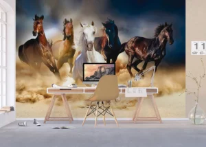 Fototapeta Divocí Koně | Vliesová fototapeta na zed' | 375 x 270 cm | FTNXXL 1239 - Obrázek 3