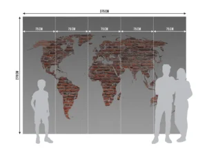 Fototapeta Cihlová Mapa Světa | Vliesová fototapeta na zed' | 360 x 270 cm | FTNXXL 1240 - Obrázek 5