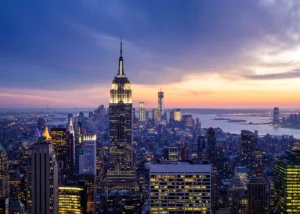 Fototapeta Manhattan Při Západu Slunce | Vliesová fototapeta na zed' | 360 x 270 cm | FTNXXL 2413 - Obrázek 2