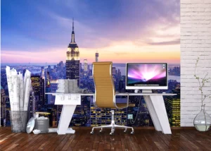 Fototapeta Manhattan Při Západu Slunce | Vliesová fototapeta na zed' | 360 x 270 cm | FTNXXL 2413