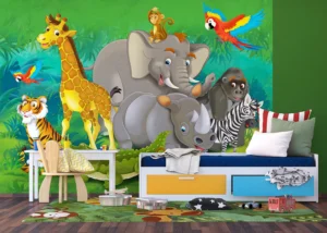 Dětská fototapeta Zvířátka v Divočině | Vliesová fototapeta na zed' | 375 x 270 cm | FTNXXL 2420 - Obrázek 3