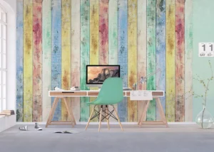 Fototapeta Barevná Prkna | Vliesová fototapeta na zed' | 360 x 270 cm | FTNXXL 2430 - Obrázek 3