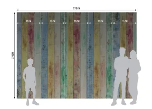 Fototapeta Barevná Prkna | Vliesová fototapeta na zed' | 360 x 270 cm | FTNXXL 2430 - Obrázek 5