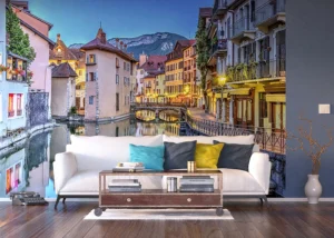 Fototapeta Kanály v Annecy | Vliesová fototapeta na zed' | 360 x 270 cm | FTNXXL 2438