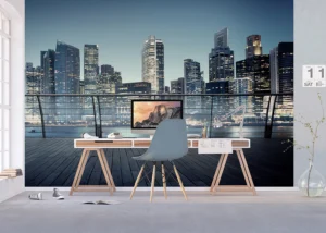 Wall Mural City Skyline at Night, 375 x 270 cm, FTNXXL 2486 - Image 5