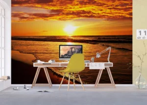Fototapeta Zapadající Slunce nad Oceánem | Vliesová fototapeta na zed' | 375 x 270 cm | FTNXXL 2487 - Obrázek 3