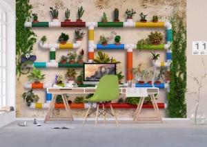 Wall Mural Flower Waterpipes, Premium Non-woven Wallpaper, 360 x 270 cm, FTNXXL 2488 - Image 3