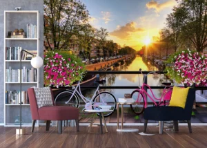 Wall Mural Amsterdam Channels, Premium Non-woven Wallpaper, 360 x 270 cm, FTNXXL 2489