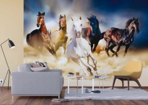 Fototapeta Divocí Koně | Vliesová fototapeta na zed' | 375 x 270 cm | FTNXXL 1239