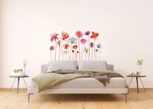Samolepka na zeď Květiny s Dlouhými Stonky | 65 x 85 cm | F 0444 - Obrázek 2