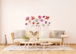 Samolepka na zeď Květiny s Dlouhými Stonky | 65 x 85 cm | F 0444 - Obrázek 3