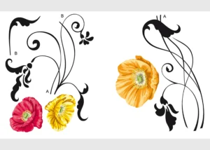 Wall Stickers Colorful Poppies | 65 x 85 cm | F 0448