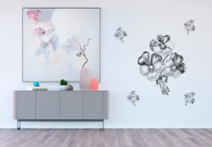 Samolepka na zeď Stříbrná Kytice | 65 x 85 cm | F 0458 - Obrázek 4