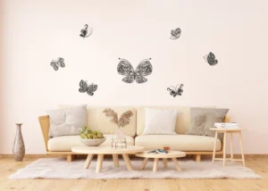 Samolepka na zeď Černé Kreslené Motýly | 65 x 85 cm | F 0459 - Obrázek 3