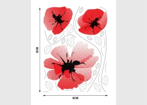 Wall Stickers Red Poppies | 65 x 85 cm | F 0471 - Image 2