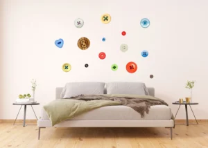 Samolepka na zeď Barevné Knoflíky | 65 x 85 cm | F 1027 - Obrázek 3