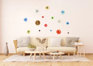 Samolepka na zeď Barevné Knoflíky | 65 x 85 cm | F 1027 - Obrázek 2