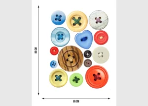 Samolepka na zeď Barevné Knoflíky | 65 x 85 cm | F 1027 - Obrázek 5