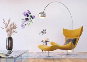 Samolepka na zeď Fialové Květy | 65 x 85 cm | F 1029 - Obrázek 4