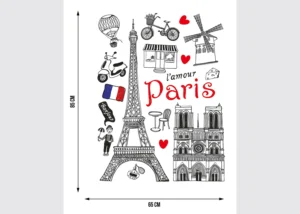 Wall Sticker Paris, 65 x 85 cm, F 1039 - Obrázek 5