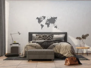 Samolepka na zeď Stříbrná Mapa | 65 x 85 cm | F 1041 - Obrázek 2