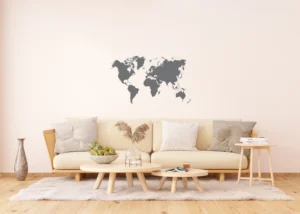 Samolepka na zeď Stříbrná Mapa | 65 x 85 cm | F 1041 - Obrázek 4