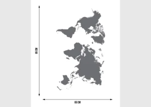 Samolepka na zeď Stříbrná Mapa | 65 x 85 cm | F 1041 - Obrázek 5