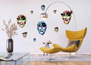 Wall Stickers Skulls of Flowers, 65 x 85 cm, F 1060 - Image 3
