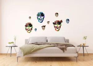 Wall Stickers Skulls of Flowers, 65 x 85 cm, F 1060 - Image 2