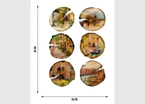 Wall Stickers Cities on Wood, 65 x 85 cm, F 1067 - Image 7