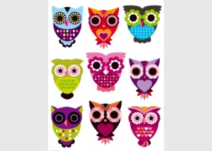 Wall Stickers Owls, 65 x 85 cm, K 1022