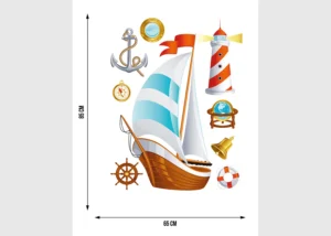 Wall Stickers Ship, 65 x 85 cm, K 0828 - Image 4