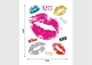 Dětská samolepka na zeď Kiss | 65 x 85 cm | DK 0836 - Obrázek 3