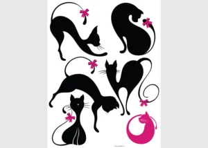 Dětská samolepka na zeď Černá Kočka | 65 x 85 cm | DK 1025