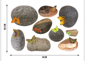 Samolepka na zeď Kameny s Motýly | 42.5 x 65 cm | SM 3436 - Obrázek 5