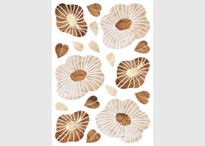 Wall Stickers Wooden Flowers | 42.5 x 65 cm | SM 3445