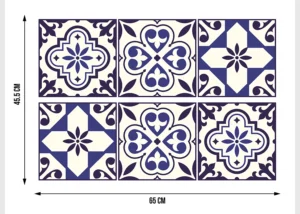 Samolepka na zeď Modre Dlaždice | 42.5 x 65 cm | SM 3448 - Obrázek 4