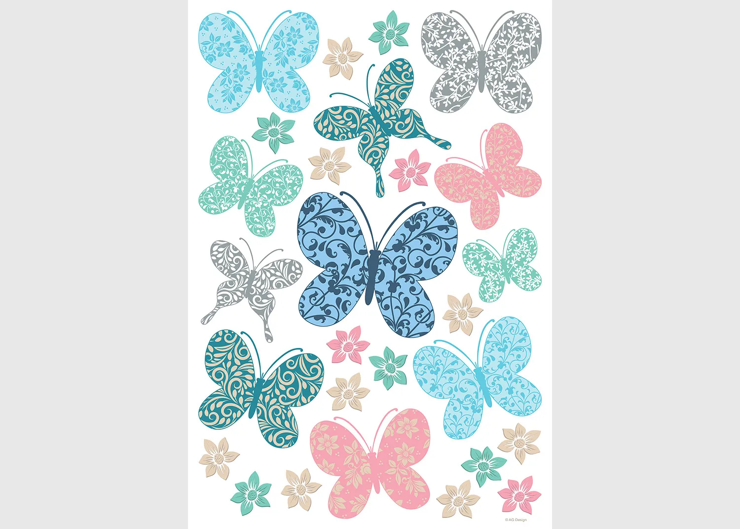 SM_3459-1-1.webp Samolepka na zeď Barevní motýli | 42.5 x 65 cm | SM 3459 - Obrázek 1