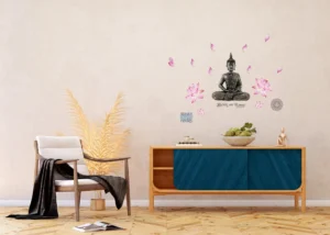 Samolepka na zeď 3D Meditující Buddha | 42.5 x 65 cm | SM 3461 - Obrázek 2