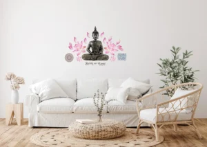 Samolepka na zeď 3D Meditující Buddha | 42.5 x 65 cm | SM 3461 - Obrázek 3
