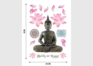 Samolepka na zeď 3D Meditující Buddha | 42.5 x 65 cm | SM 3461 - Obrázek 4
