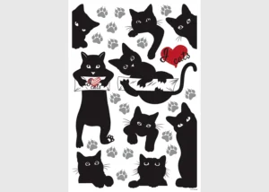 Wall Stickers Black Cats | 42.5 x 65 cm | SM 3465