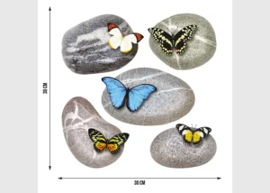 Samolepka na zeď Motýly na Kamenech | 30 x 30 cm | SS 3853 - Obrázek 4