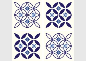 Samolepka na zeď Blue Tiles | 30 x 30 cm | SS 3862