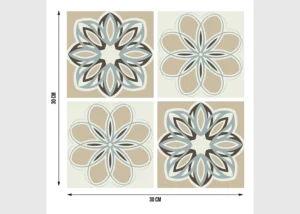Samolepka na zeď Flower Tiles | 30 x 30 cm | SS 3864 - Obrázek 3