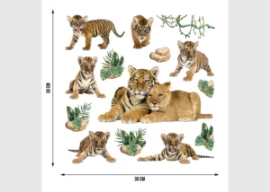 Samolepka na zeď Tygři | 30 x 30 cm | SS 3889 - Obrázek 4
